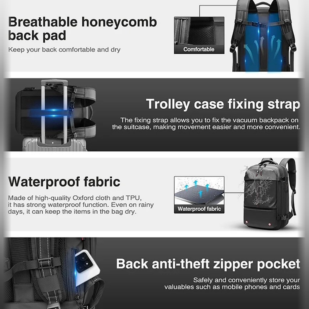 Vacuum Compression Travel Backpack