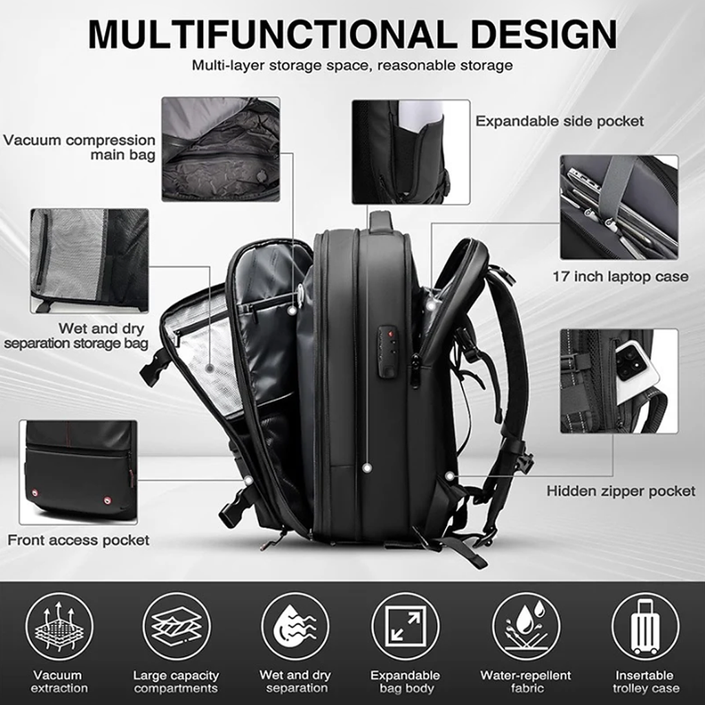Vacuum Compression Travel Backpack