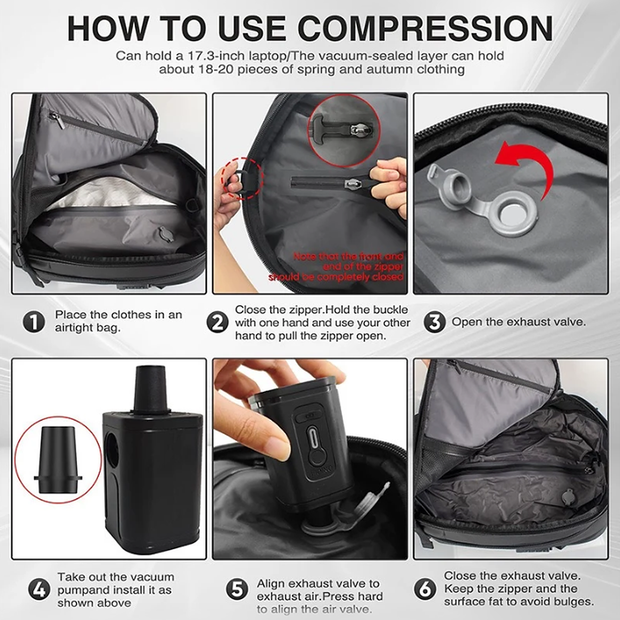 Vacuum Compression Travel Backpack
