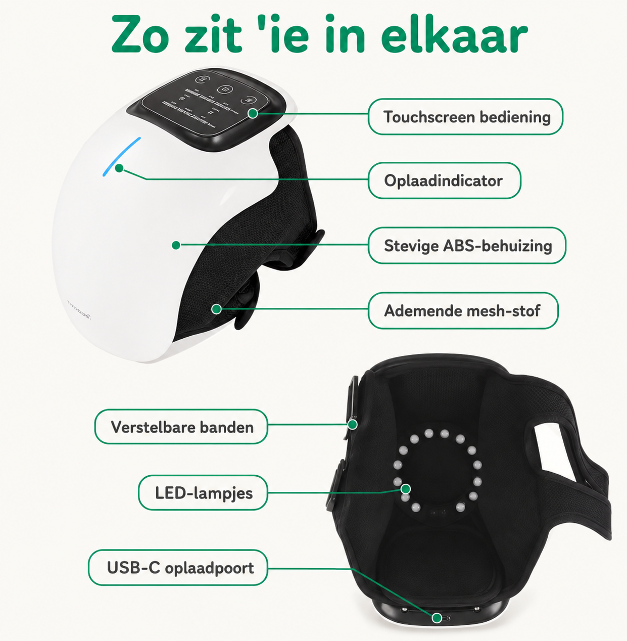 Elektrische kniemassager met warmte