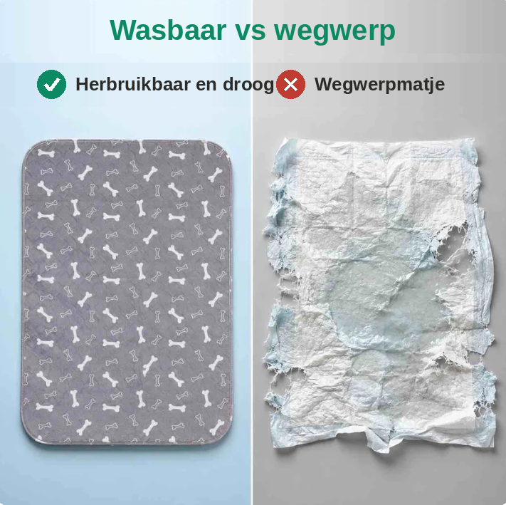 Wasbare plasmat voor honden (2-pack)